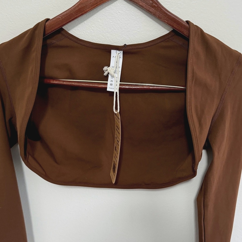 Acta‎ Women's EVO Best Bolero Coconut Brown Long Sleeve Shrug Size Small NWT - Picture 4 of 8
